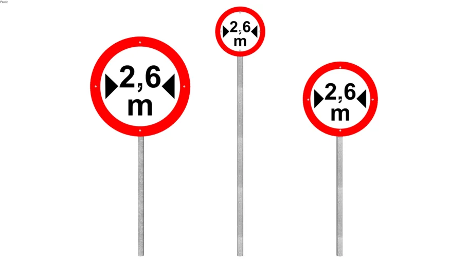 Placa R-16 / 2,6m / Placa de Trânsito / Sinalização / Regulamentação