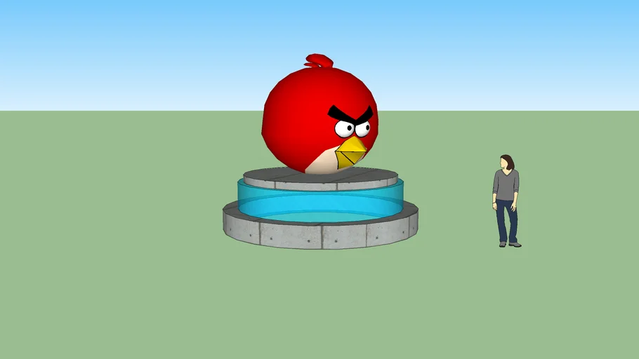 Angry bird fountain