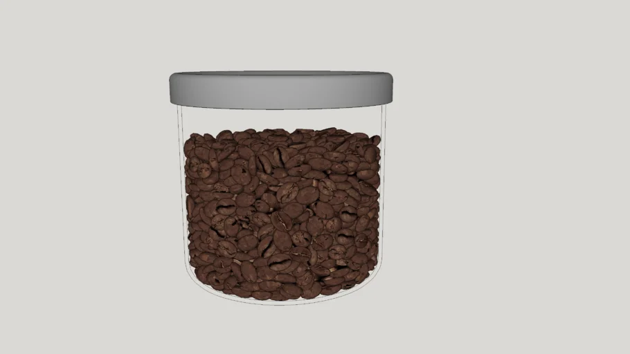 Glass pot with coffee beans