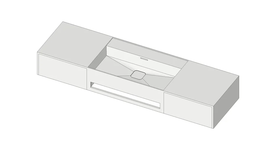 CUBE-X WM 140 w/Drawers Basin