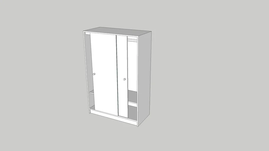 IKEA KLEPPSTAD Wardrobe With Sliding Doors Open