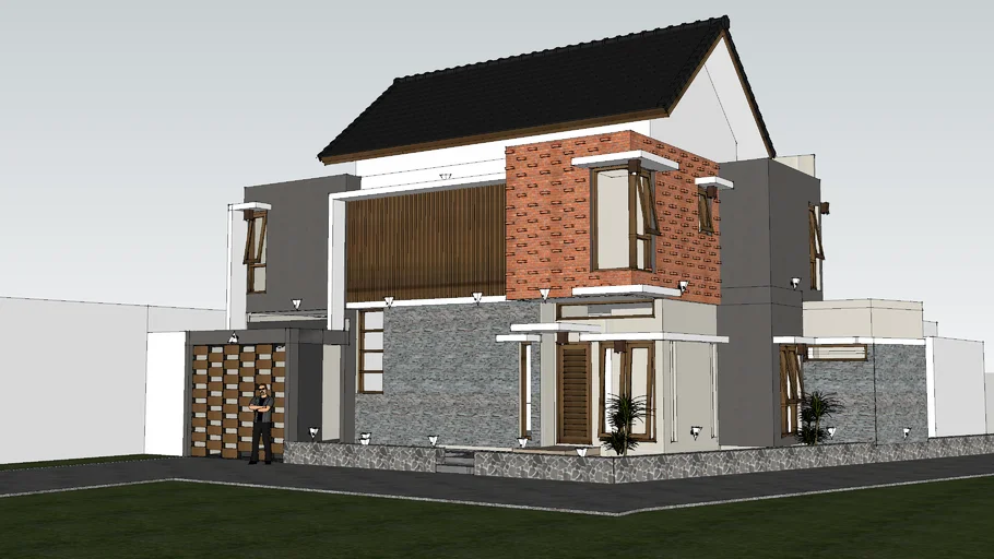 3D Rumah Minimalis 2 Lantai