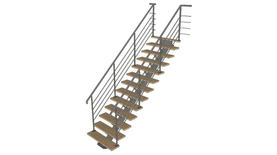 escalier bois métal - stair wood and steel