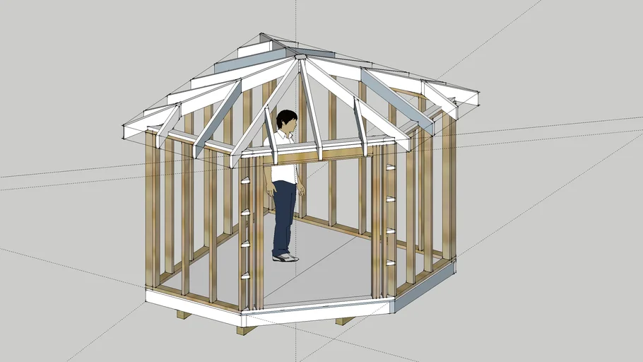 5-Sided Yard Shed with Hipped Roof