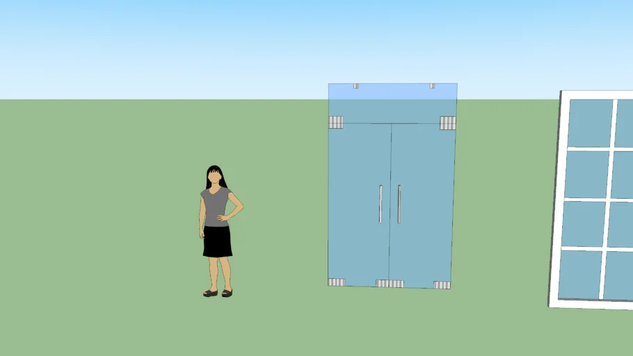PUERTA DE CRISTAL TEMPLADO CON ANTEPECHO