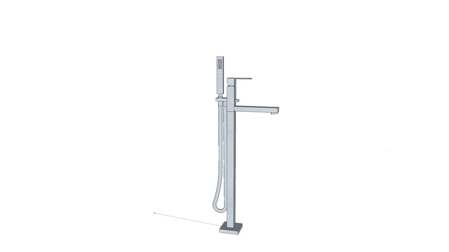 Gessi Rettangolo 24968 freestanding bath mixer with handshower