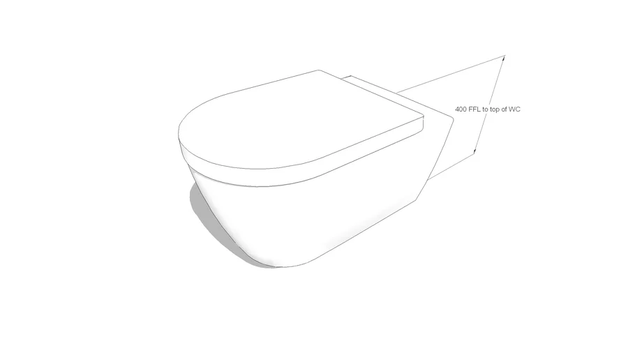 WC - Duravit ME Rimless Wall-Mounted Pan 570mm
