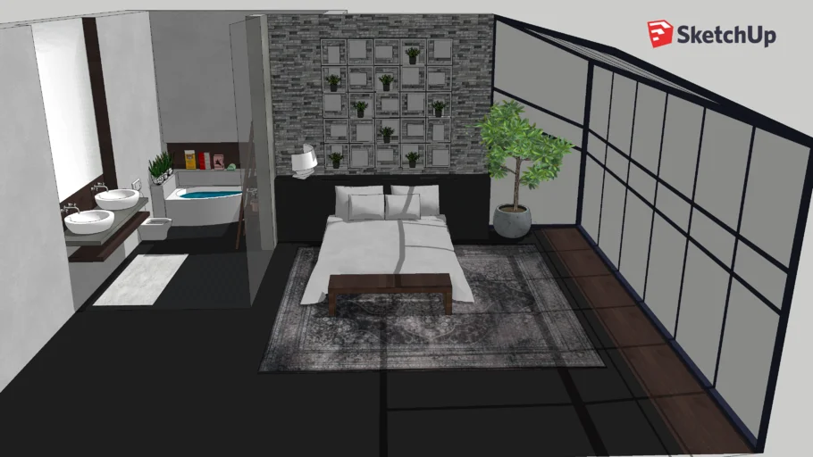 modern loft bedroom / Chambre moderne design