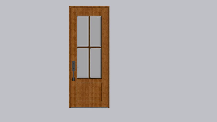 Wooden Door with Glass Panes