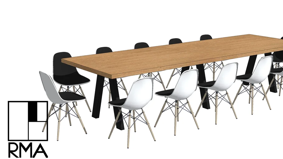 Virtual Staging - Dining Table and Chairs (Eames)