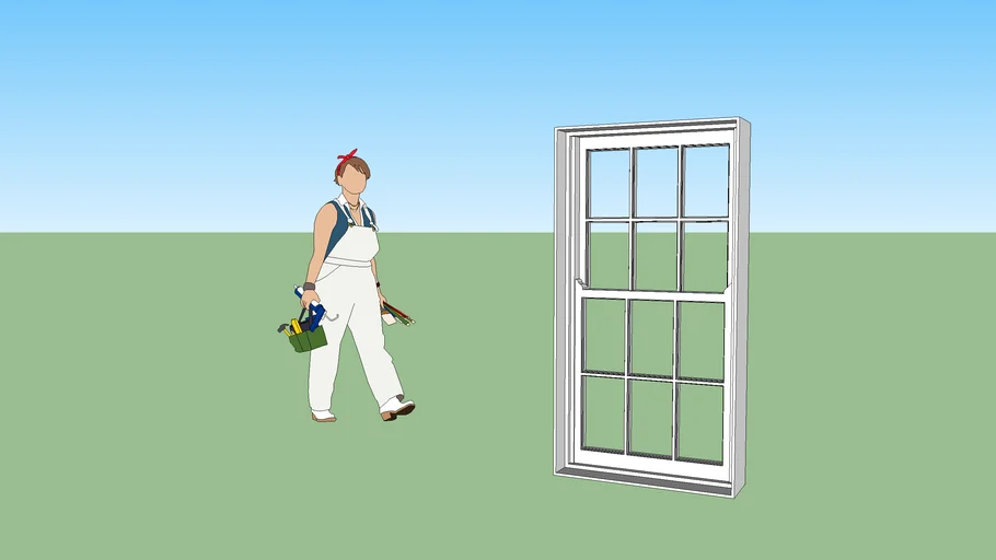 double hung 6 over 6 window | 3D Warehouse