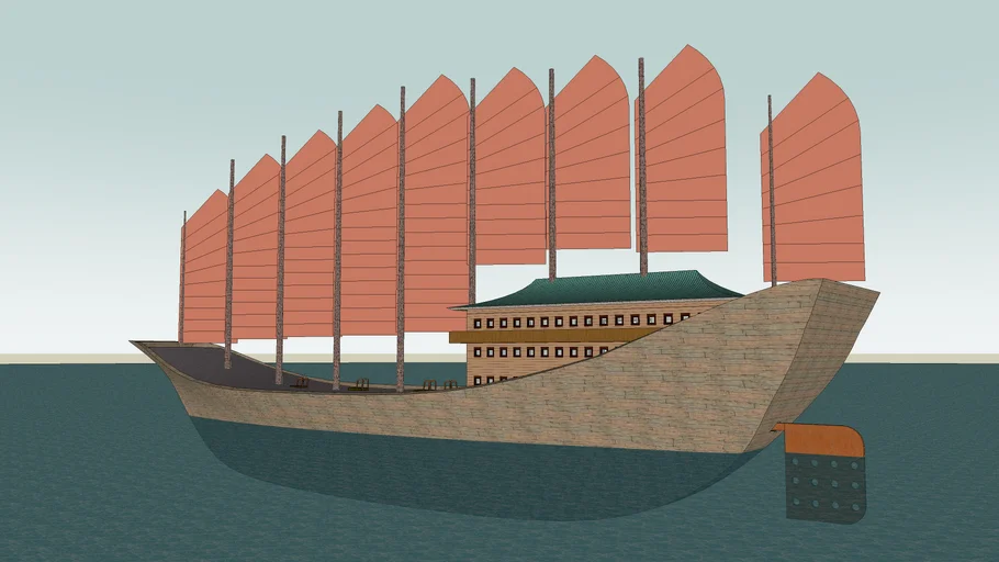 Hull Study for Chinese Treasure Ship of Admiral Zheng He