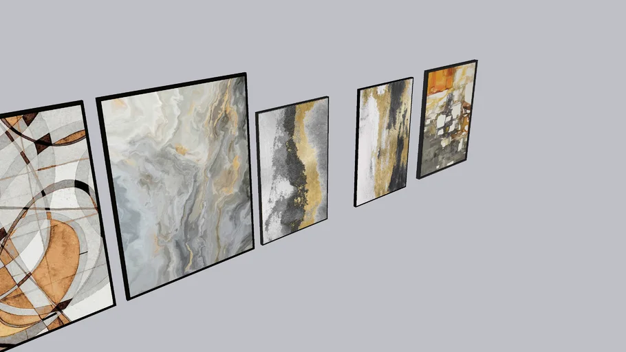 ABSTRACT MODERN PAINTINGS 3DS