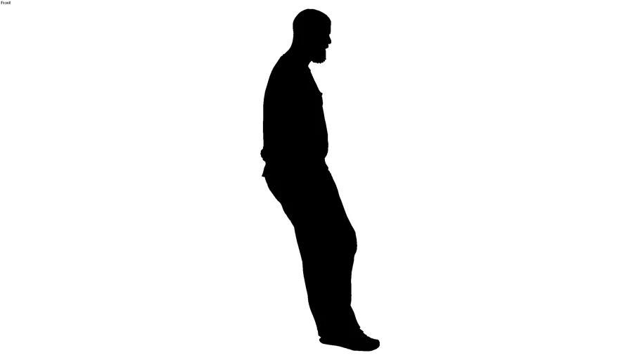 2d silhouette side man leaning