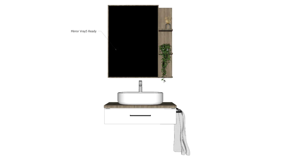 Bathroom Wastafel and Cabinet+Mirror