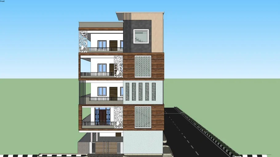 g+4  front façade @ hyderabad