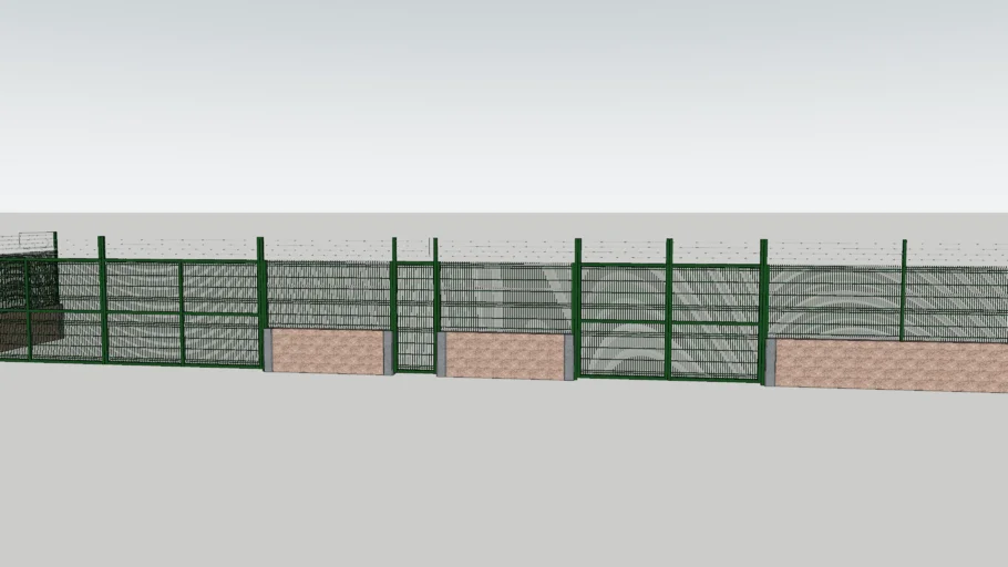 Rejacero y muro de block cara de piedra