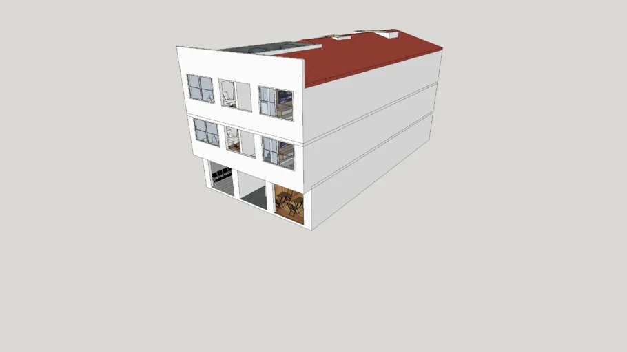 Three-level apartments building 8m x 17m | 3D Warehouse