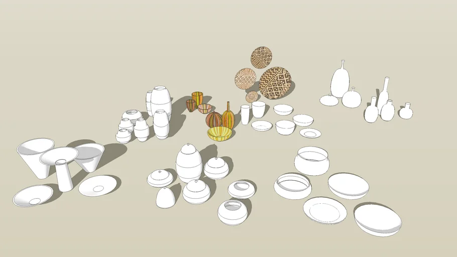 Ceramic shapes and basket weave plates