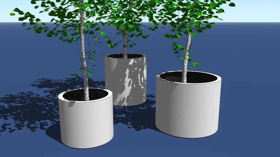 Superline Standard Topper Planter Group with tree