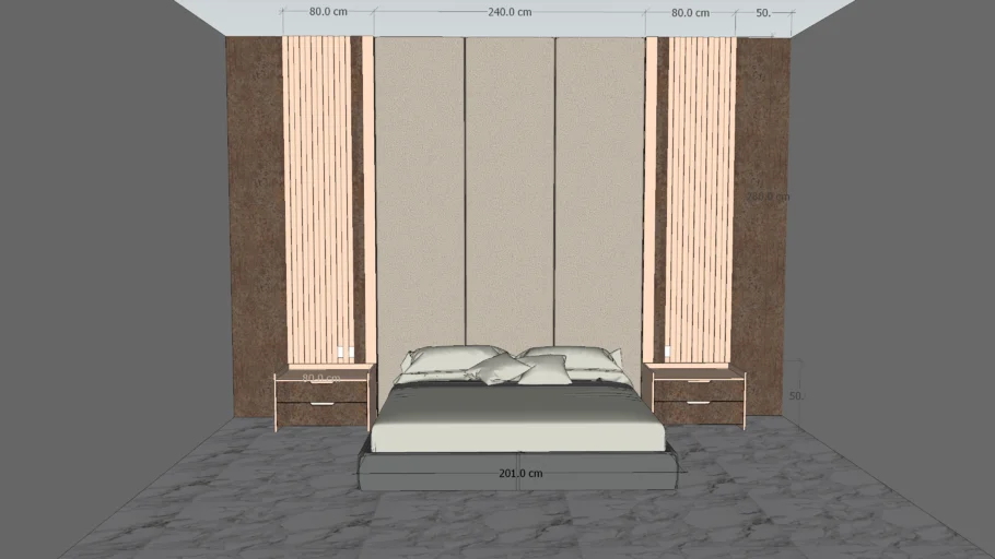 Modern bedroom headboard 2 with vray materials and vray reander ready file