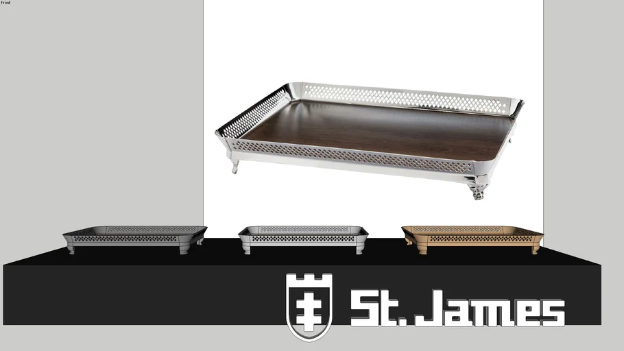 Bandeja Galeria com Fundo de Madeira - Código: 2600 / Saint James
