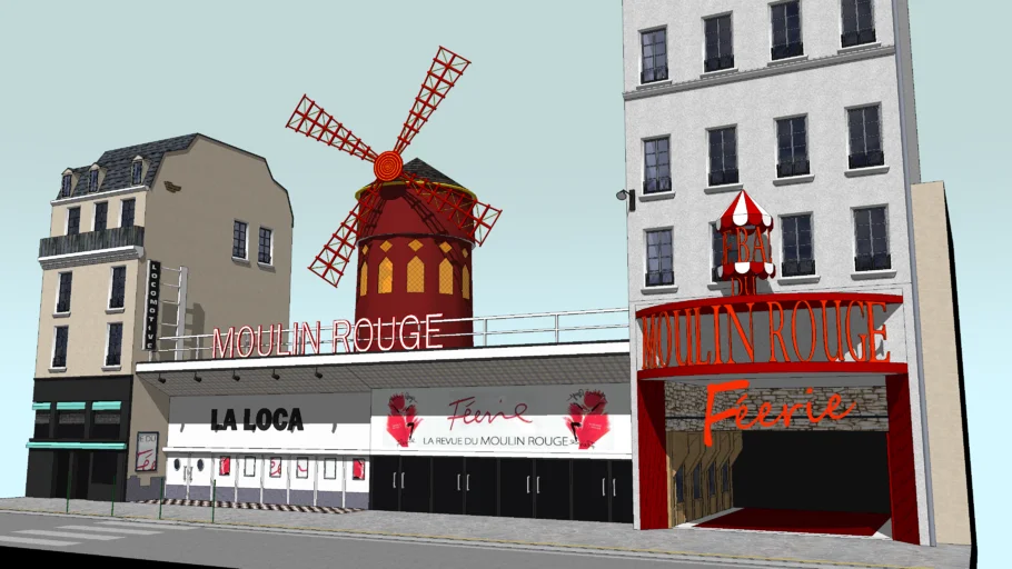 The Moulin Rouge ( Completely 3D - Sketchup model )