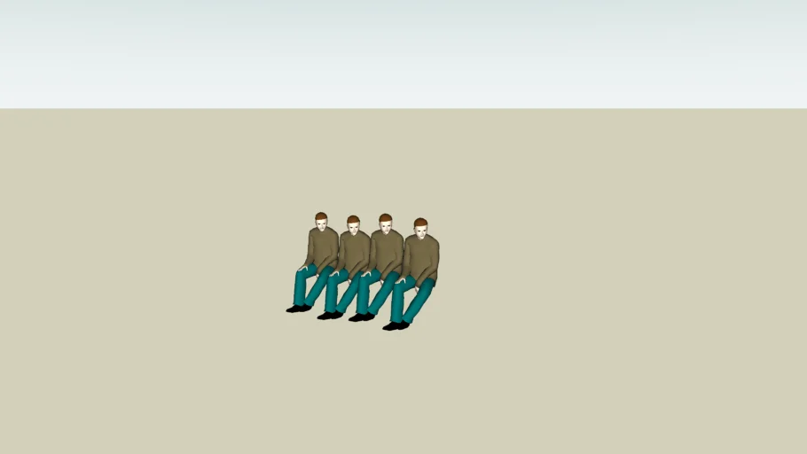 hombres sentados 3d