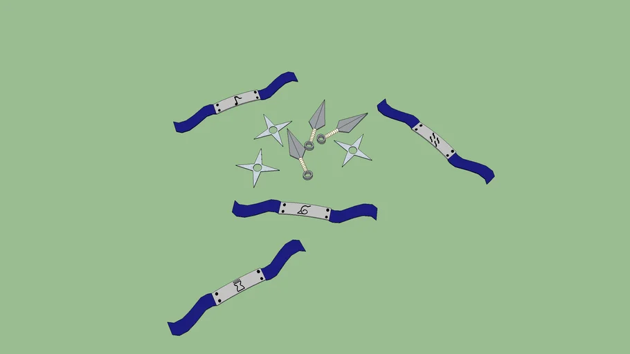 naruto headband shuriken and kunai