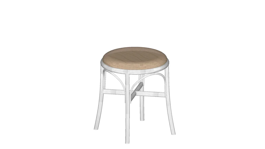 White Rattan Dining Stool
