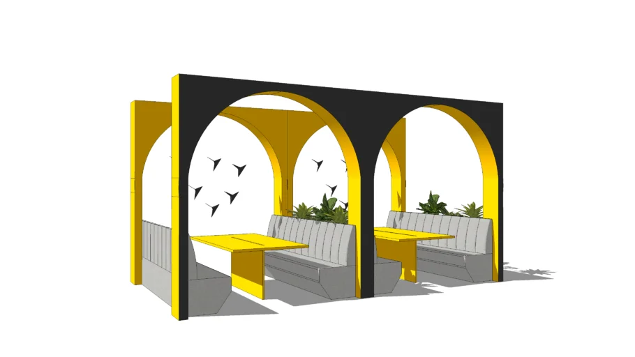 Seating arc booth