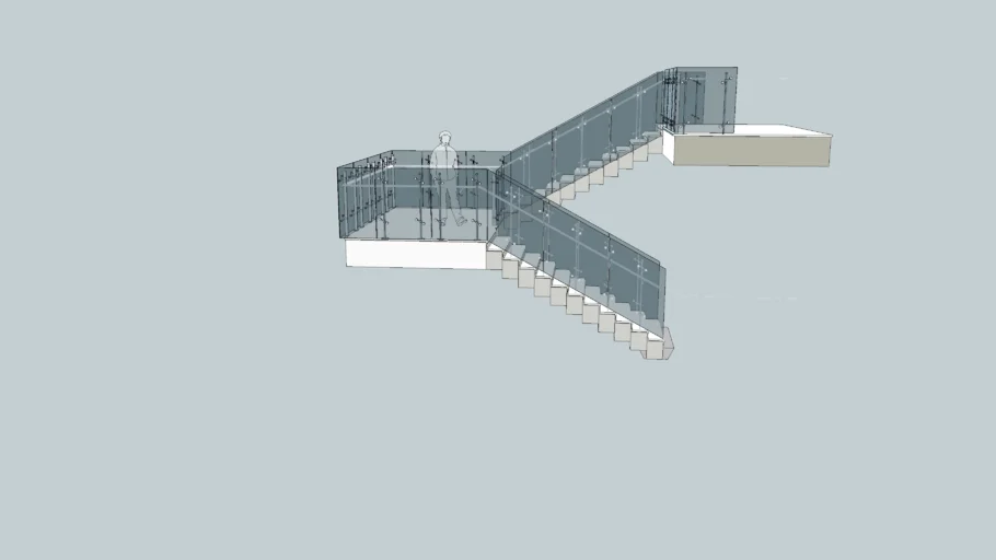 Glass U stairs