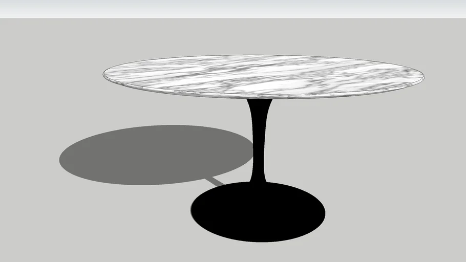 Knoll Saarinen Round Table Arabescato Top Black Base