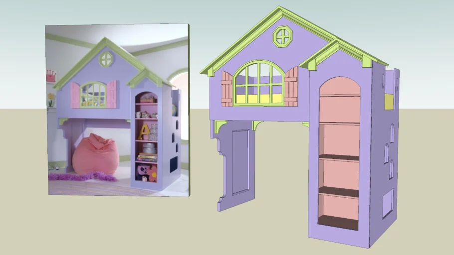 Doll house loft bed
