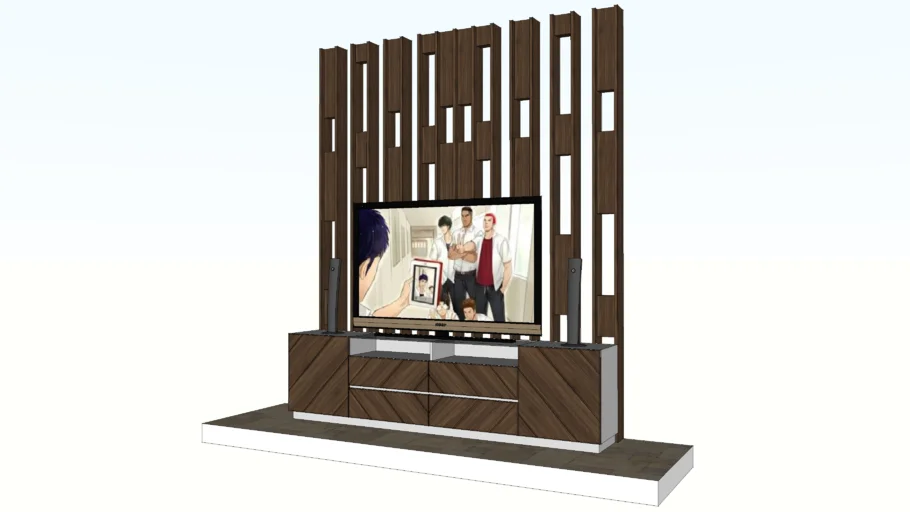 Tv Table with Wall Partition | 3D Warehouse