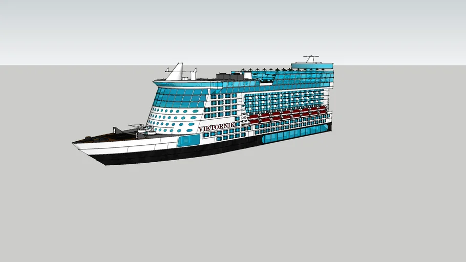 S.S VIKTORNIK GIANT CRUISE SHIP WITH INTERIOR (SUPERSTRUCTURE) PART 1