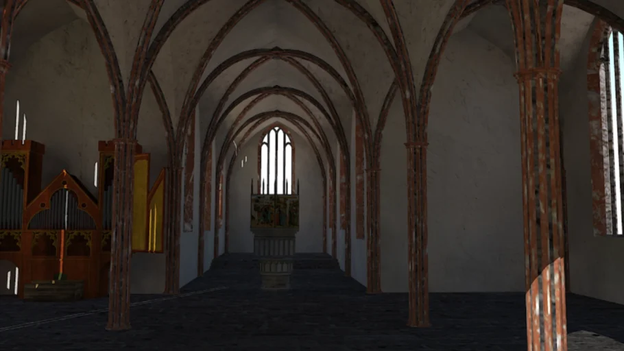 German gothic church with interior (NOT just a picture)