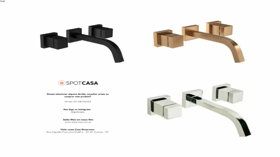 Misturador de Parede para Lavatório Cubo Deca