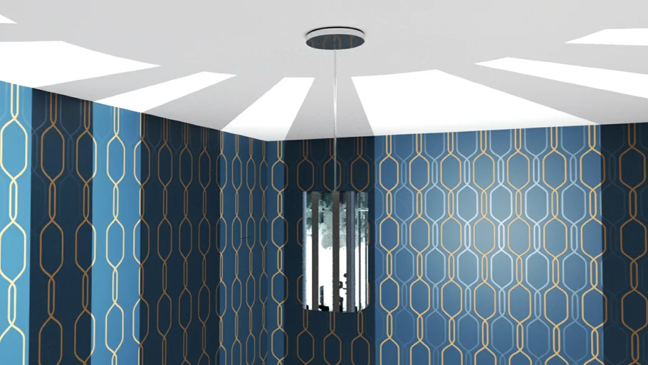 Lámpara Colgante 1 Luz Rosca E27 60w Líneas Cromo - Vidrio + BOMBILLA
