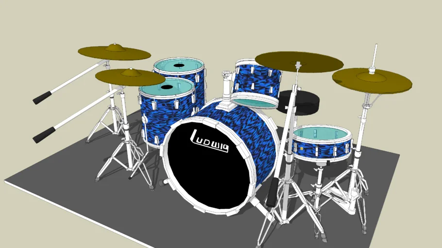 John Bonham Five-Piece Ludwig Blue Onyx Drum Kit