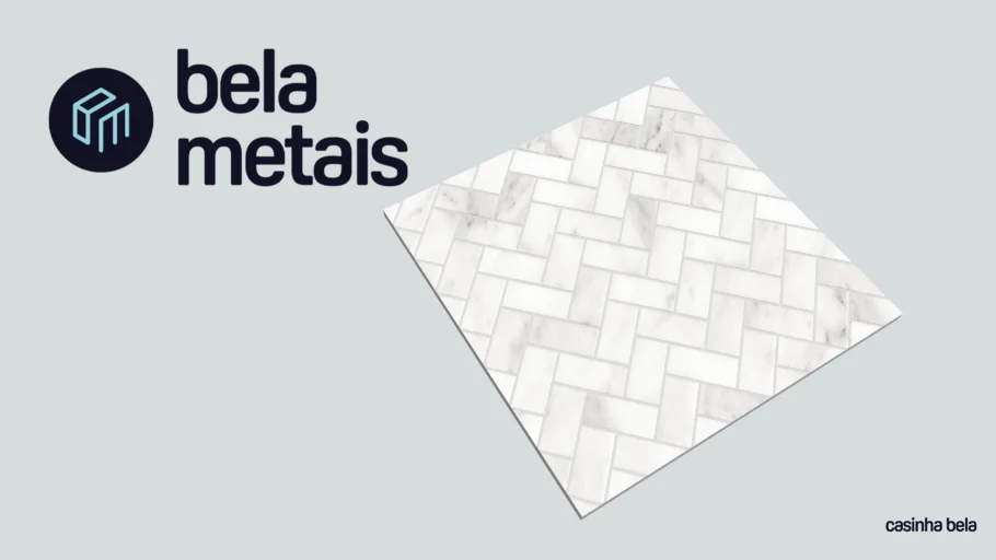 Pastilhas de Pedra Espinha de Peixe Mármore Branco (MA16)