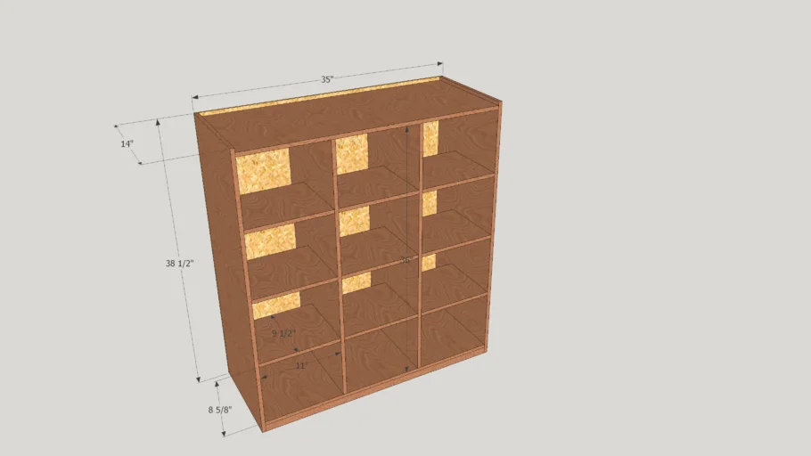 Storage cube organiser from 1 sheet of plywood