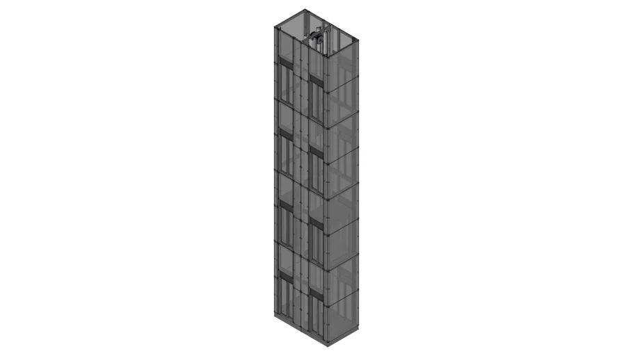 Lift [Elevator] - Double Glass and Steel Shaft - Through Access