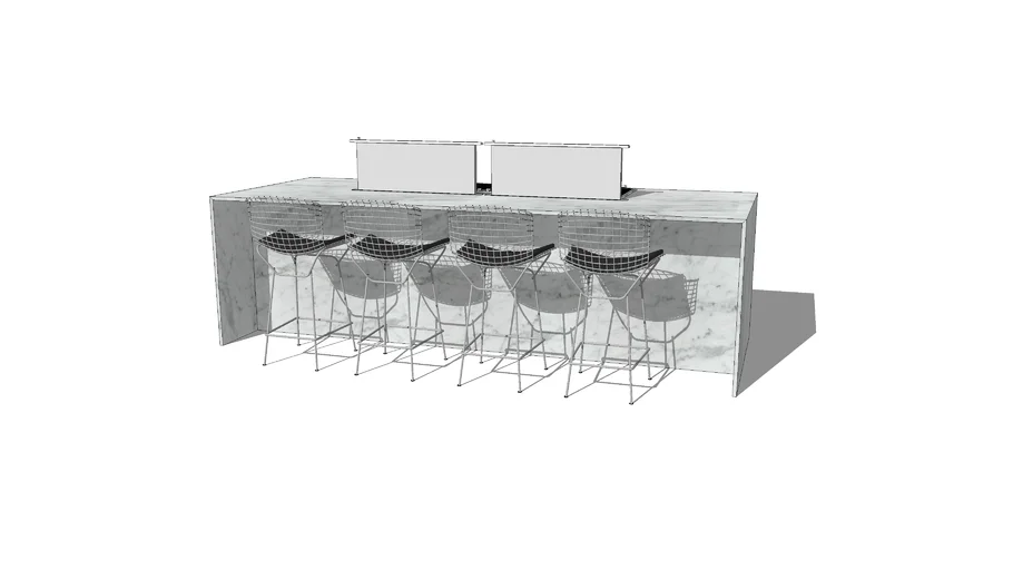 Domestic Kitchen Cooking Island with dining area