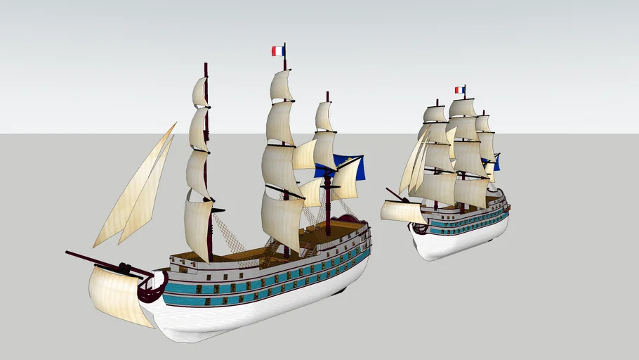 18th Century French 3rd Rate Lineships (see British version first)