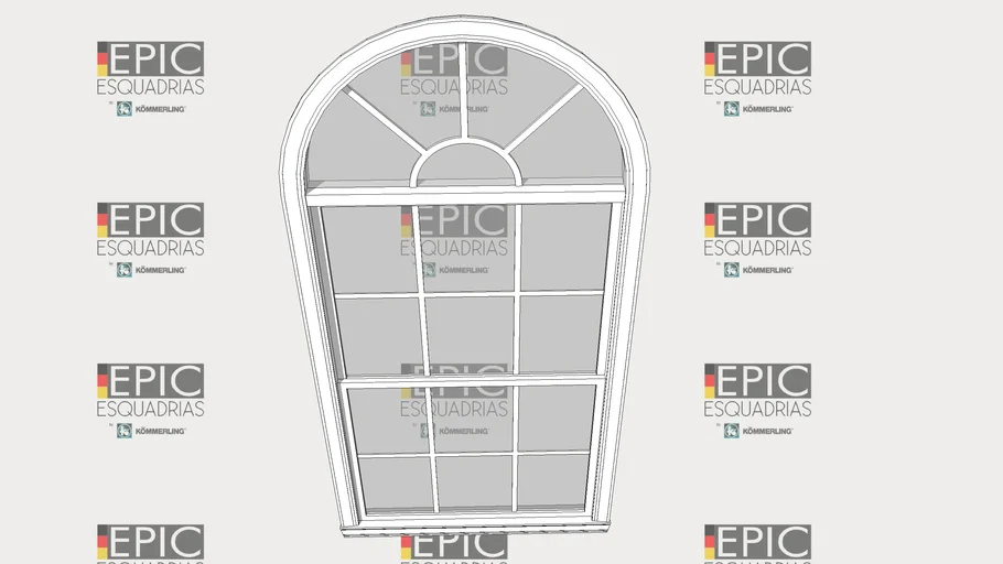 JANELA PINÁZIO COM TOPO DE ARCO 280x180 EPIC PVC