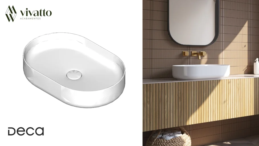 Cuba De Apoio 60cm Oval Slim - Deca