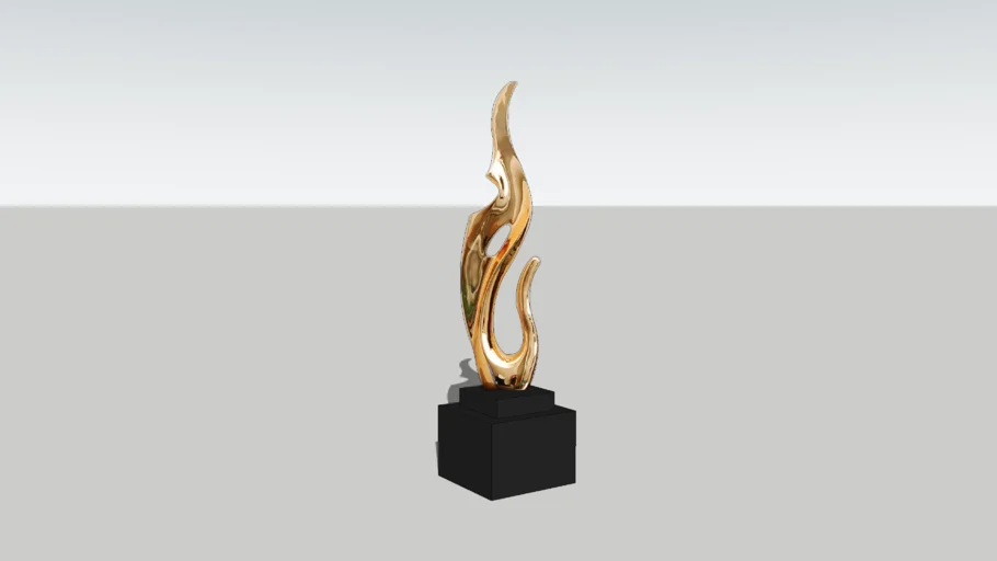 Gold Abstract Sculpture