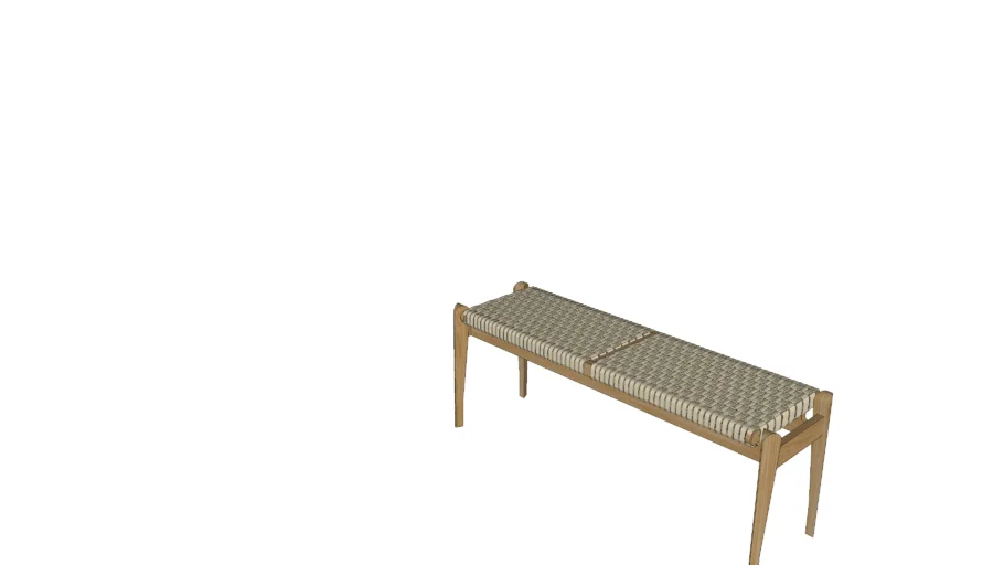 Bench - Oak and rattan 