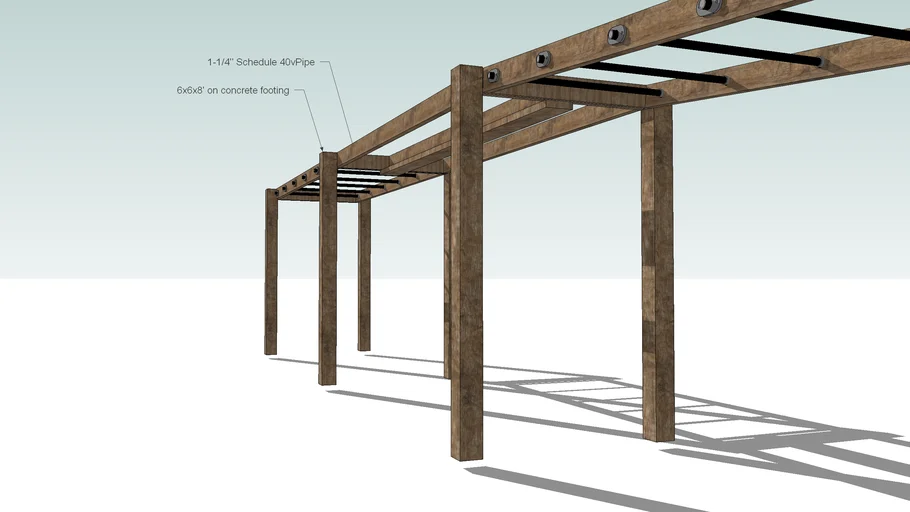 Backyard Monkey Bars and T Cross obstacle